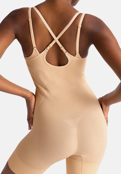 DORINA - Absolute sculpt open bust romper - beige