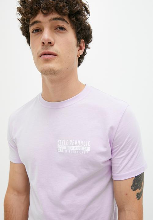 STYLE REPUBLIC - Josh SR Logo Graphic Tee - Lilac