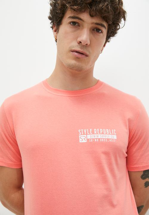 STYLE REPUBLIC - Josh SR Logo Graphic Tee - Dusty Pink
