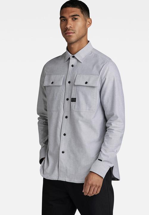 G-STAR - Cpo regular shirt l\s duke oxford - correct grey/white oxford