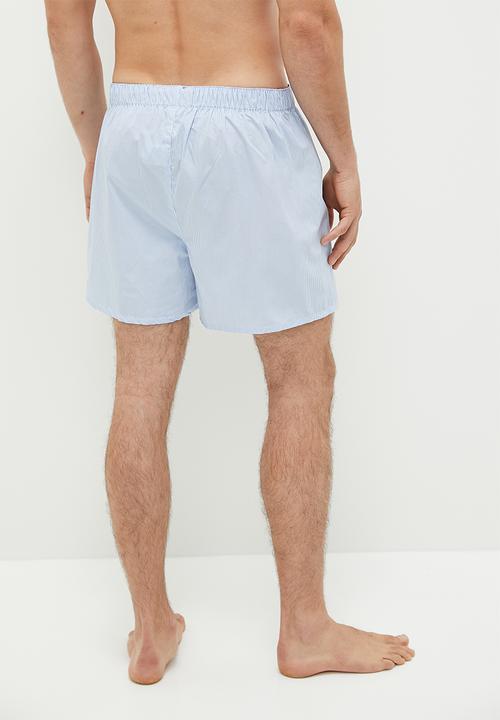 POLO - stripe woven boxer - mid blue