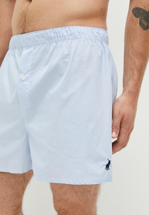 POLO - stripe woven boxer - mid blue