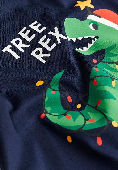 H&M - Printed t-shirt - dark blue dinosaur 