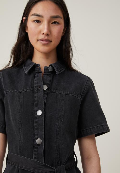Cotton On - Denim Mini Dress - Graphite