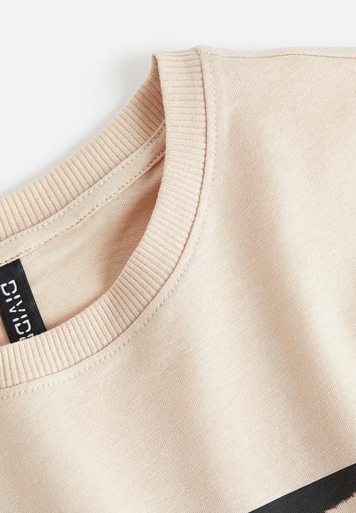 H&M - Printed cropped top - light beige surfer