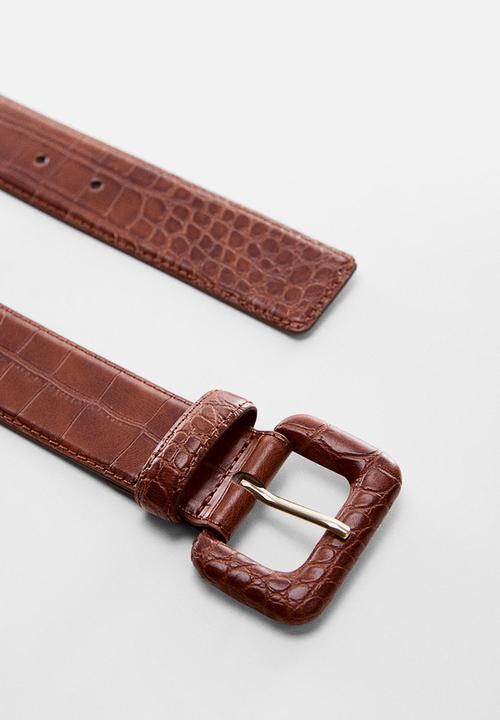 MANGO - Belt aline - brown