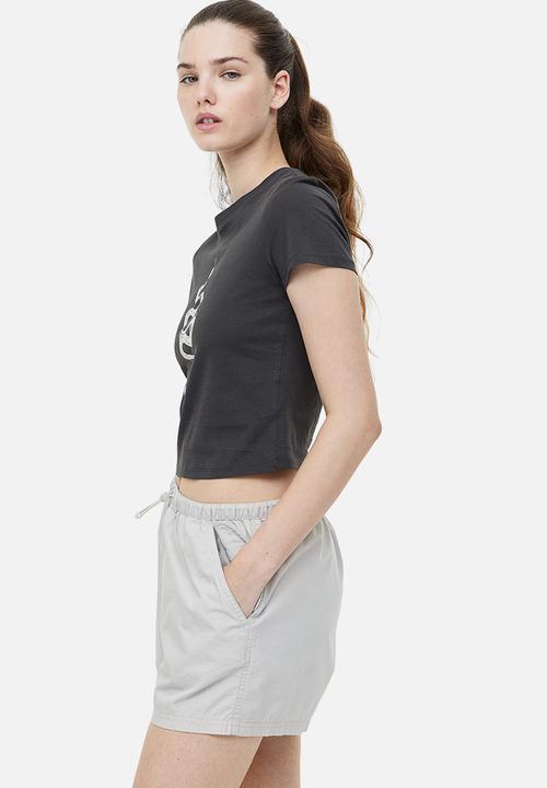 H&M - Printed cropped top - black snake 