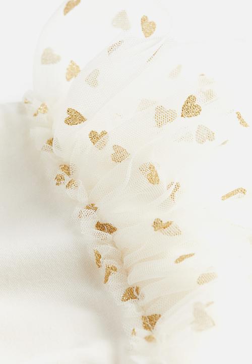 H&M - Flounce-trimmed top - cream