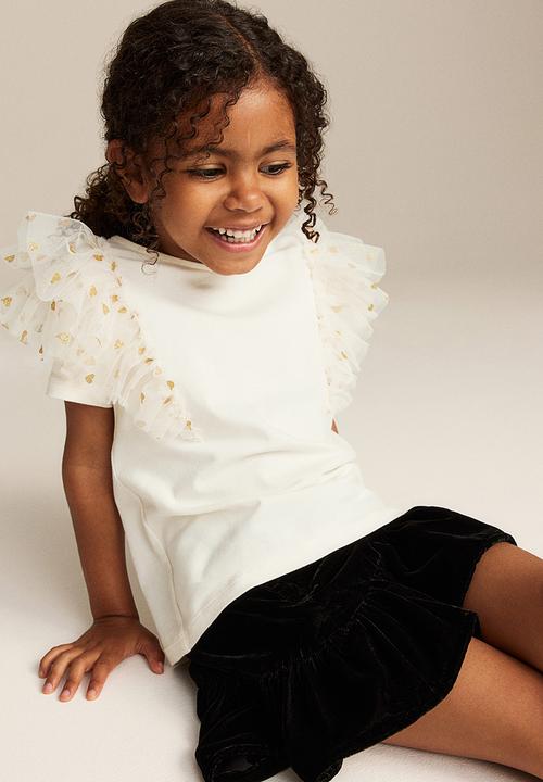 H&M - Flounce-trimmed top - cream