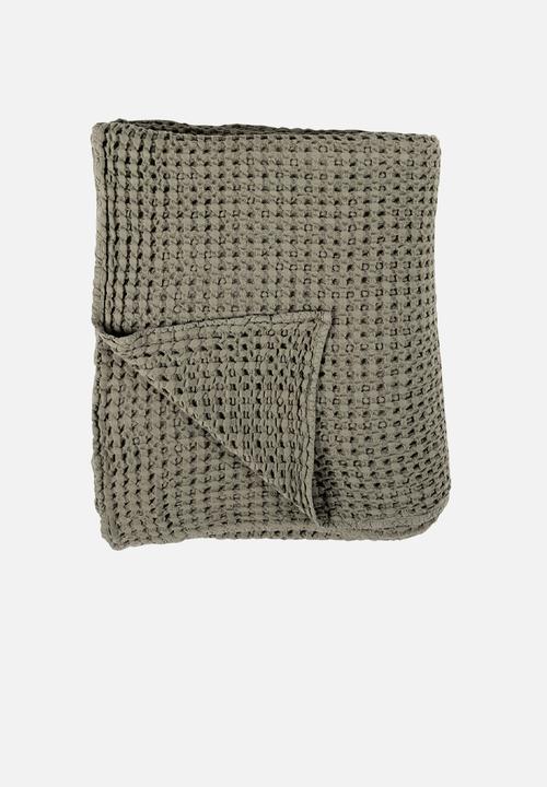 Hertex Haus - Double Layer Waffle Bed Throw - Herbs