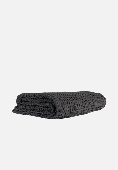 Hertex Haus - Double Layer Waffle Bed Throw - Slate