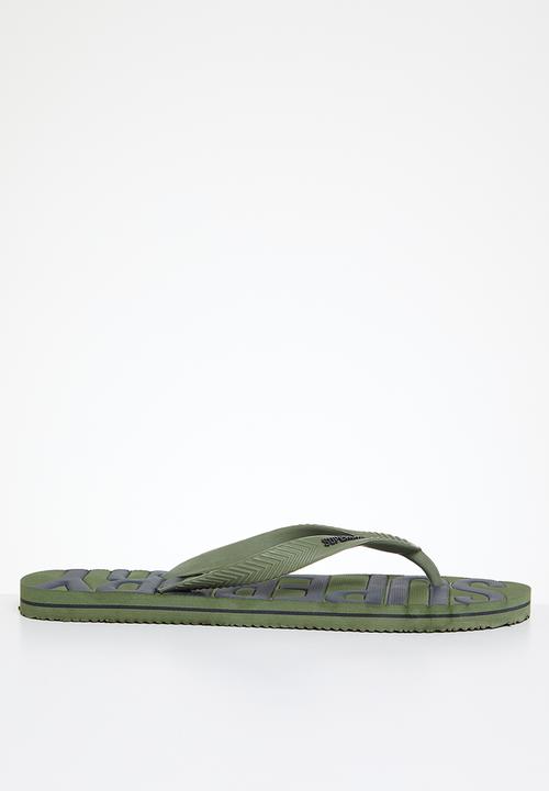 Superdry. - Vintage vegan flip flop - olive khaki