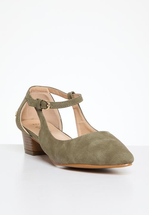 Butterfly Feet - Sling 5 block heel - olive
