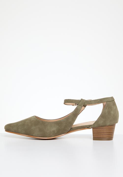 Butterfly Feet - Sling 5 block heel - olive