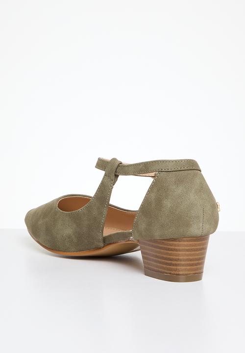 Butterfly Feet - Sling 5 block heel - olive
