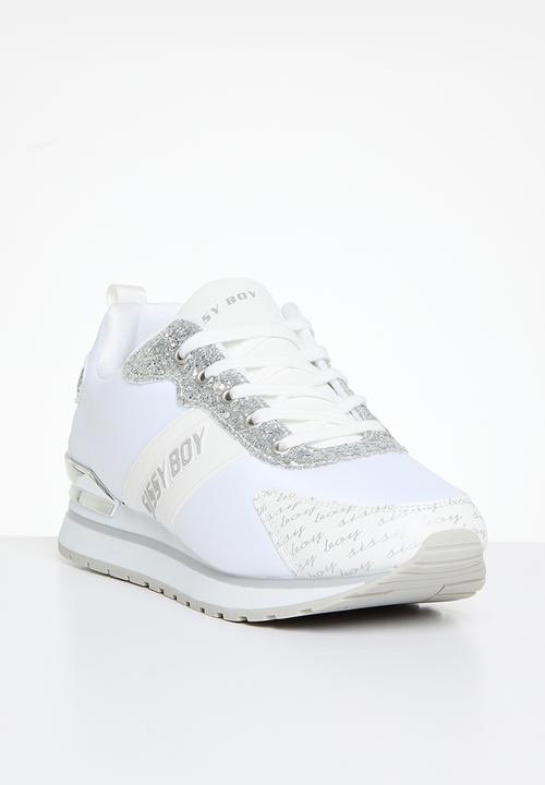 SISSY BOY - Glitter printed sneaker - silver & white