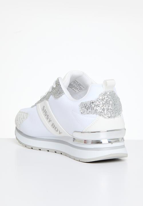 SISSY BOY - Glitter printed sneaker - silver & white