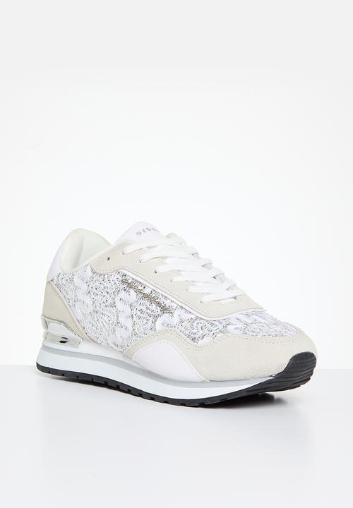 SISSY BOY - Lace glitter sneaker - white