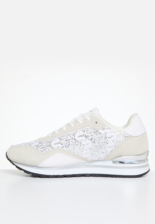 SISSY BOY - Lace glitter sneaker - white