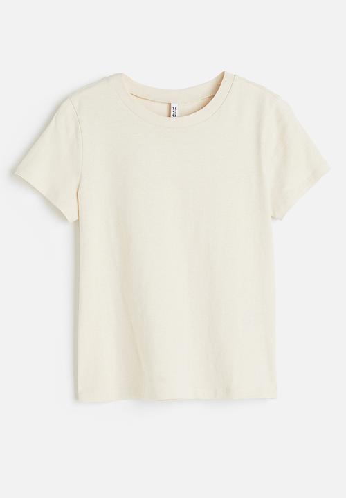 H&M - Fitted t-shirt - light beige