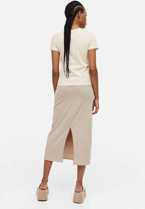 H&M - Fitted t-shirt - light beige