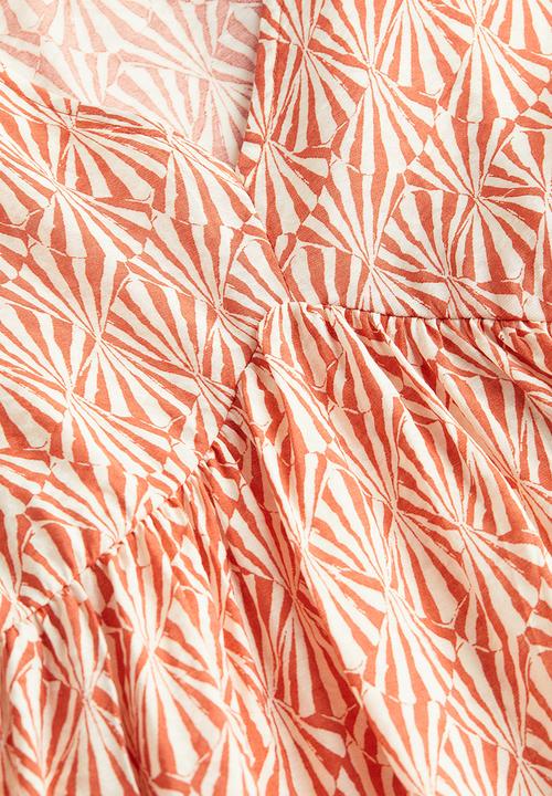 H&M - A-line dress - dark orange patterned