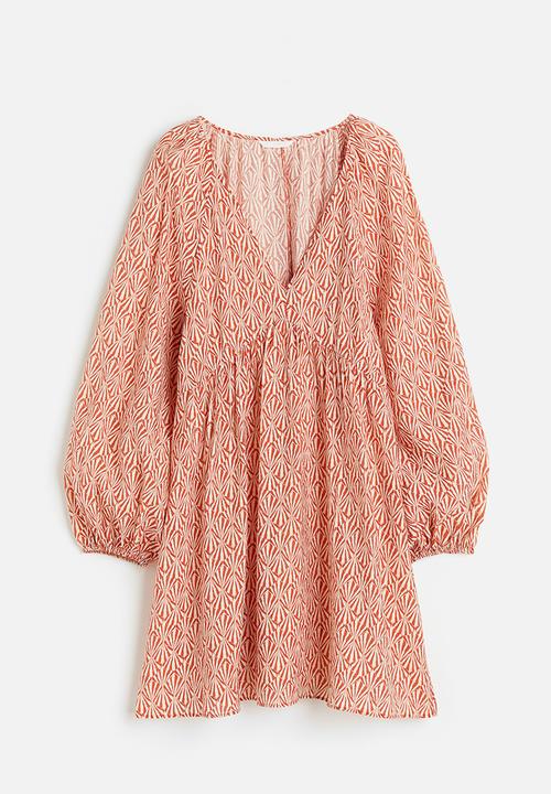 H&M - A-line dress - dark orange patterned
