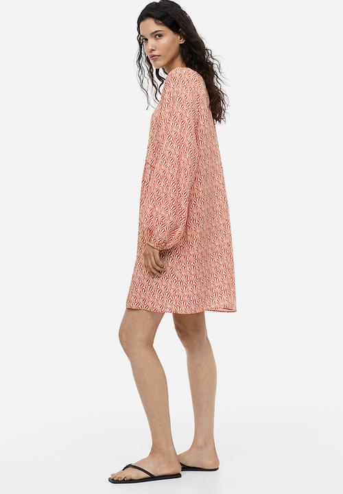 H&M - A-line dress - dark orange patterned