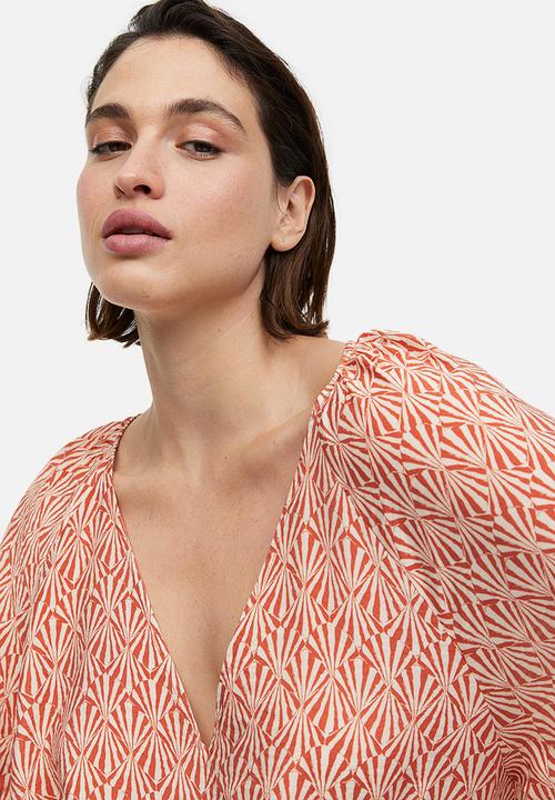 H&M - A-line dress - dark orange patterned
