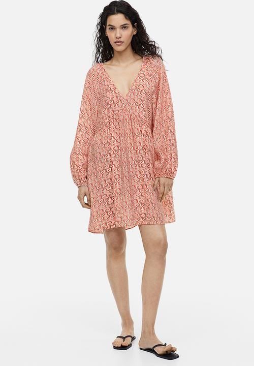 H&M - A-line dress - dark orange patterned