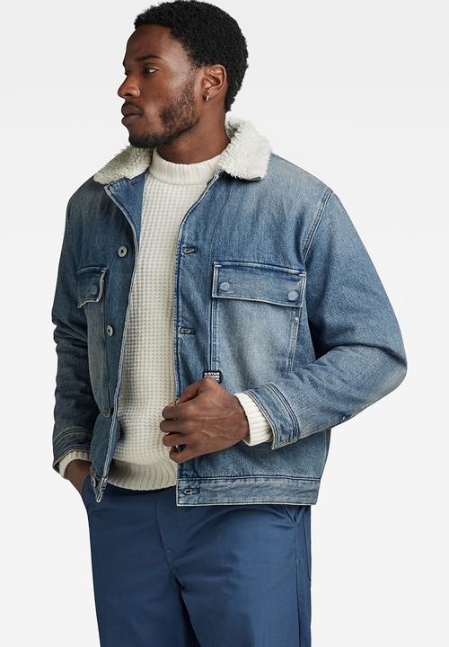 G-STAR - Utility Flap Pocket Sherpa Jacket Bright valiant denim r - antique faded blue agave