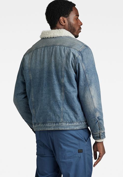 G-STAR - Utility Flap Pocket Sherpa Jacket Bright valiant denim r - antique faded blue agave