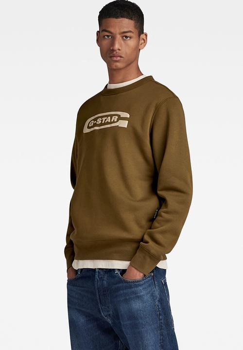 G-STAR - Old school logo r sw Pacior sweat r - dark olive
