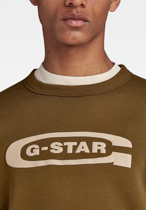 G-STAR - Old school logo r sw Pacior sweat r - dark olive