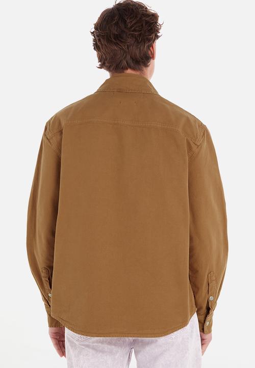 Calvin Klein - Canvas relaxed linear shirt - auburn