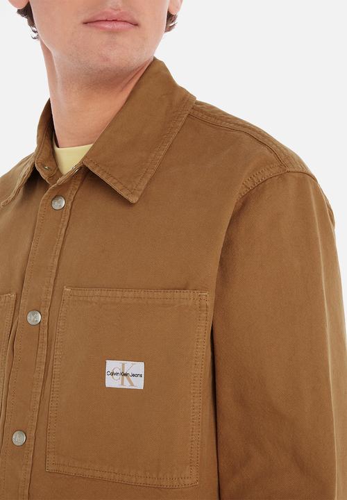 Calvin Klein - Canvas relaxed linear shirt - auburn