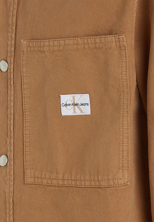 Calvin Klein - Canvas relaxed linear shirt - auburn
