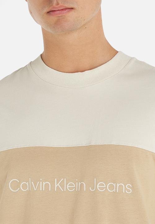 Calvin Klein - Blocking tee - eggshell