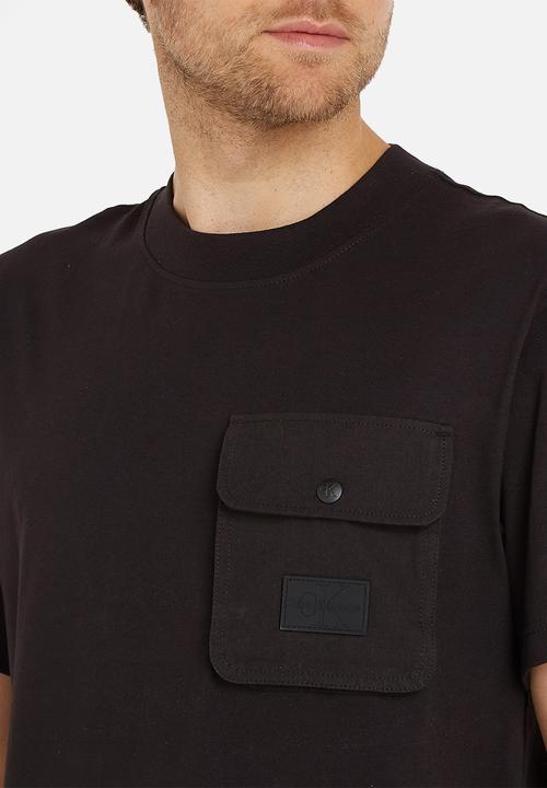Calvin Klein - Mix media pocket tee - ck black