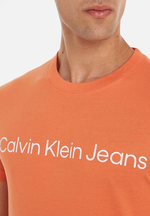 Calvin Klein - Institutional logo slim tee - summer squash