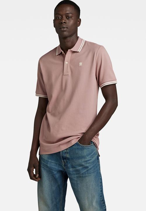 G-STAR - Dunda slim stripe polo s\s Premium stretch pk o - lt berry mist