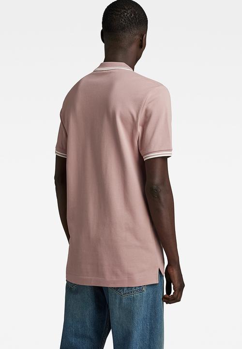 G-STAR - Dunda slim stripe polo s\s Premium stretch pk o - lt berry mist