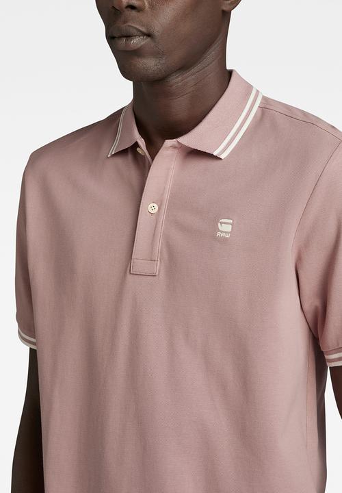 G-STAR - Dunda slim stripe polo s\s Premium stretch pk o - lt berry mist