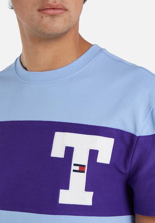 Tommy Hilfiger - Tjm classic textured cut & sew tee - mid blue