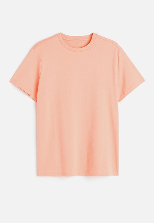 H&M - Regular fit round-neck T-shirt - peach pink