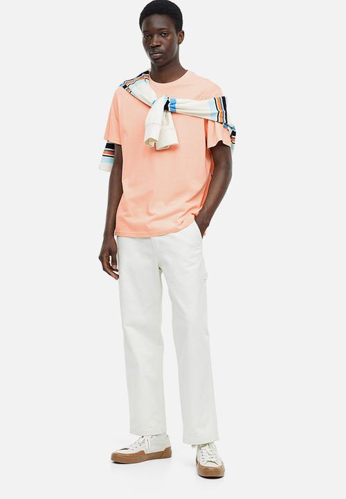 H&M - Regular fit round-neck T-shirt - peach pink