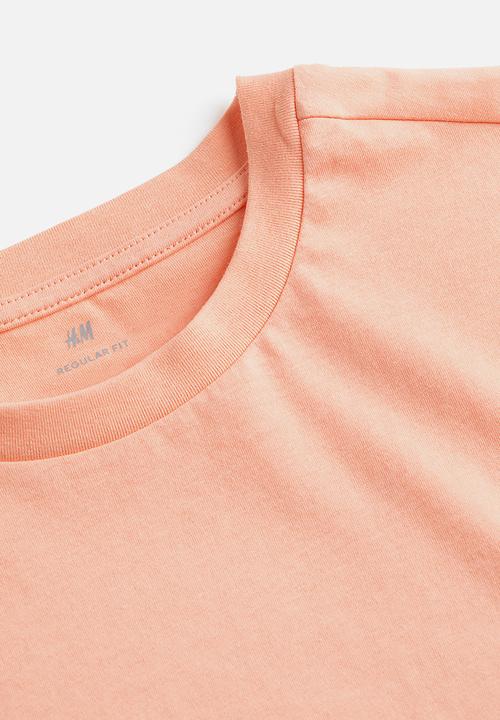 H&M - Regular fit round-neck T-shirt - peach pink