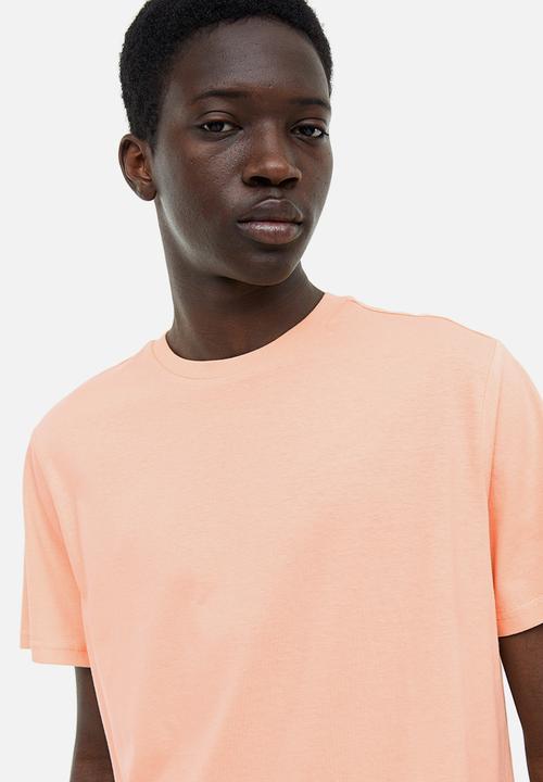 H&M - Regular fit round-neck T-shirt - peach pink