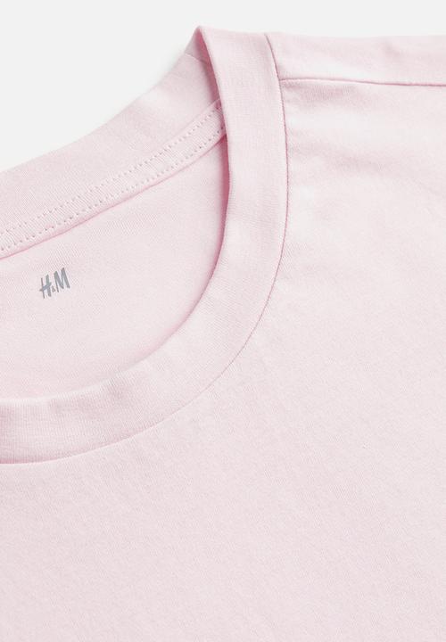 H&M - Regular fit round-neck T-shirt - light pink