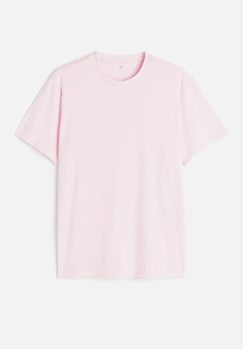 H&M - Regular fit round-neck T-shirt - light pink